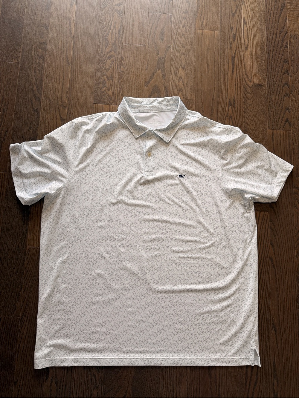 Vineyard Vines White Micro-Print Golf Polo